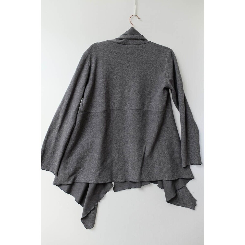 Flutter Squeak Gray Open Cardigan Asymmetrical M … - image 3